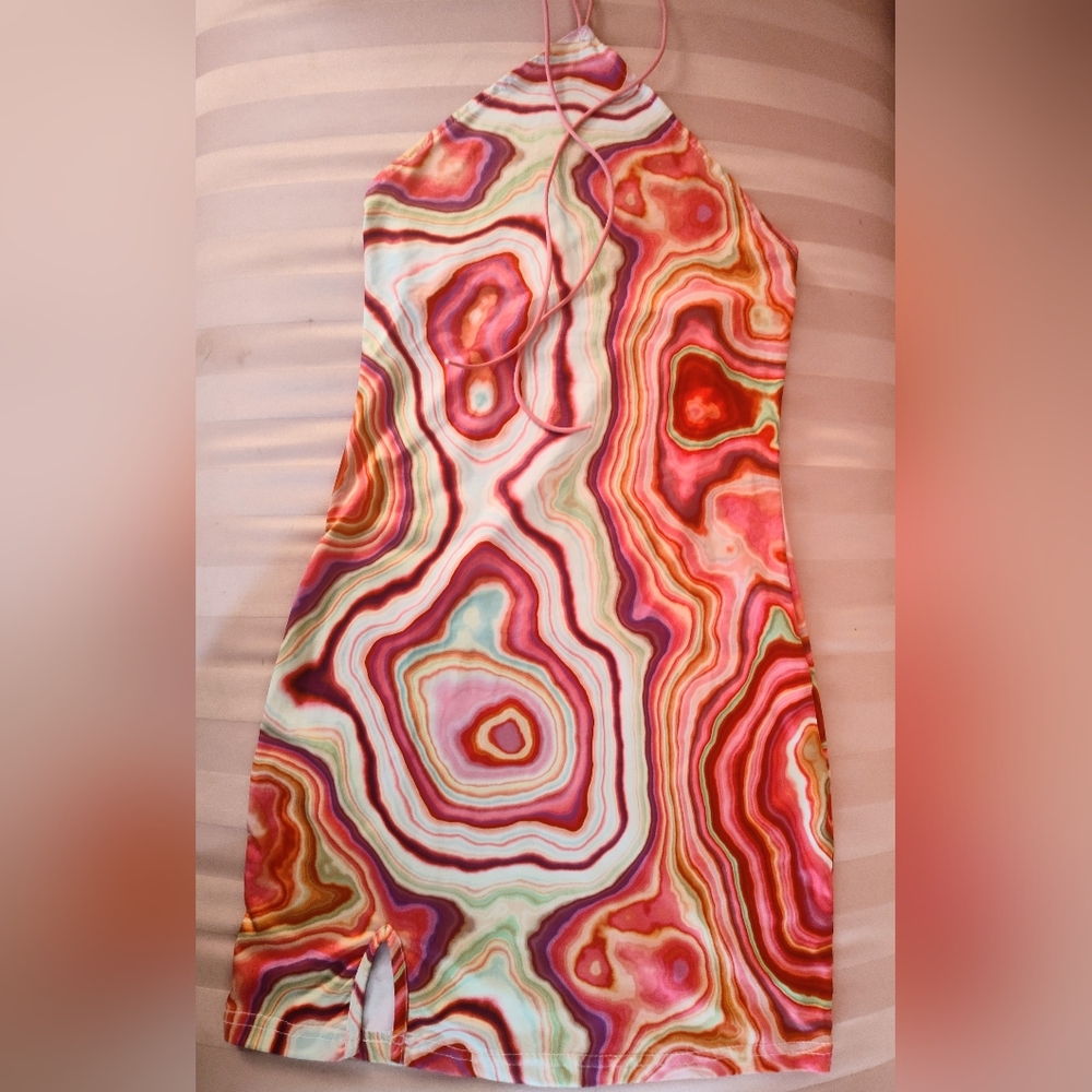 Vibrant Swirl Pattern Dress